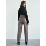 Wilfred Aritzia  Melina High Waisted Vegan Leather Gray Pants 2 Photo 1