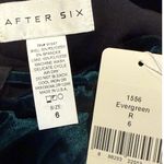 After Six NWT One Shoulder Spaghetti Strap Velvet Maxi Gown Dress 6 Evergreen Photo 12