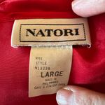 Natori  Red Long Robe With Black Lace At Shoulders On Sleeves Sexy Vintage Large Photo 14