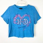 Harley Davidson Jamaica Blue & Pink Fire Heart Cropped Top Tshirt Size L Photo 1