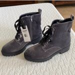 Mossimo Supply Co Mossimo Rihanna Lace Up Velvet Grey Combat Boots 6.5 Photo 3