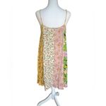 Ninexis Color Block Floral Boho Hippie Patchwork Dress Tassel Ties Womens Small Yellow Photo 3