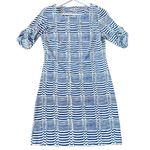Ellie Kai blue and white waves boatneck sheath dress 4 Blue Photo 1