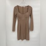 Revolve  astr the label taupe tan long sleeve ribbed‎ mini dress size small Photo 2