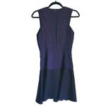 Rebecca Taylor Embossed Snake Fit Flare Dress Size 4 Purple Black Mobwife Event Photo 3