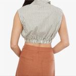 We Wore What Sleeveless Popover Shirt Crop Blouse Antique White Stripe Size S Photo 1
