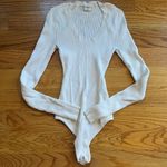 Abercrombie & Fitch ivory long sleeve ribbed bodysuit size large Photo 0