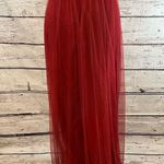 AMSALE Maxi Dress Tulle Formal Bridesmaid/Evening Crimson Photo 3