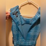 CHAPS NWT ‎ Sleeveless Belted Dress Blue White Sz 12 Photo 3