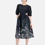 NEW INC INTERNATIONAL CONCEPTS Linna Garden Cutout Printed Dress Black Size L Photo 3