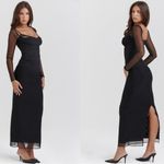 House Of CB NWOT   Katarina Black Corset Lace Mesh Long Sleeve Gown Sz XS Photo 1