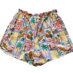 Farm Rio  patch-print shorts size large with pockets Photo 0
