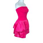 Tadashi Shoji VTG 80s Strapless Barbie Pink Mini Cocktail Dress Tiered USA Sz XS Photo 3