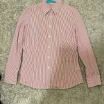 Classic Red and White Striped Men's Shirt Size L Photo 0