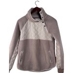 Abercrombie & Fitch  XS Sherpa Fleece Quilted Mock Neck Snap Pullover Sweatshirt Photo 2