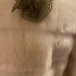 Forever 21 white faux fur crop coat size medium Photo 3