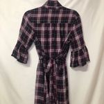 Isabel Maternity  Purple Plaid Button Shirt Dress Womens M Knee Length Preppy Photo 8