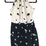 Intermix  Mini Dress Halter Silk Floral Black White Colorblock S Photo 0