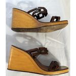 Vintage Stephane Kelian Brown Leather And Wood Platform Wedge Sandals Sz 9.5 Photo 13