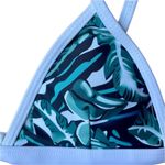 Cupshe Palm leaf green and white triangle bikini top Women’s Size Small Photo 1