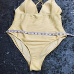 Revamped  Yellow Ribbed One-Piece Swimsuit Photo 2