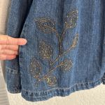 cj banks C.J. Banks 1X Dark Denim Embroidered Button Front Shirt Vintage Plus Cottage Photo 4