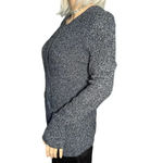 Talbots NWT  Woven Knit Sweater 100% Cotton Long Sleeve Navy Crew Pullover Small Photo 2