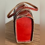 Etienne Aigner Vintage ‘Antic Red’ Leather Turnlock Satchel with Original Tags Photo 1