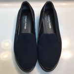 Donald J. Pliner Women’s Navy Blue Fabric Black Leather Comfort Slip Photo 1