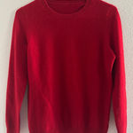 Cashmere‎ Sweater Womens Medium Cherry Red Luxury Preppy Cozy Holiday Festive Photo 0