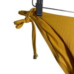 Vitamin A Elle Yellow Ribbed Classic Side Tie String Bikini Bottoms Size XXL Photo 3