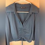 ZARA Women’s Deep Green Casual Long Sleeves Top Size M Photo 3