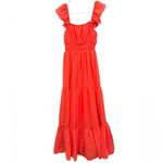Rewind Orange Whimsical Tiered Textured Fluttered Sleeve Maxi  Dress Size XS Photo 1