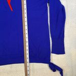 J.Crew Italian Spun Cashmere Hoodie Sweater Womens Size S Blue Red Trim Photo 5