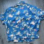 Liz Claiborne  Lizwear Floral Denim Button Down Top Size 12 Photo 2