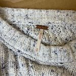 Free People On Your Side Blue Multi Cable Knit Pullover Sweater Photo 6