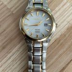 Seiko Solar Ladies Watch Two-Tone Bracelet White Dial Date Window NWT Photo 4