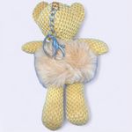 CHENILLE & FUR BEAR KEYCHAIN/BAG CHARM Tan Photo 2