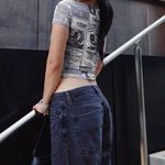 RONNY KOBO Women's Black White Mesh Newspaper Graphic Zanzabar Top Size Large Photo 10