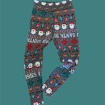 No Boundaries Christmas Leggings Holiday Santa Reindeer New Womens Junior Medium Photo 3