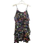 Gianni Bini  Off the Shoulder Flutter Sleeveless Mini Dress Size XS Black‎ Floral Photo 2