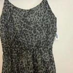Old Navy  NWT Gray Waist Defined Leopard Print Slub Knit Cami Midi Dress Photo 7