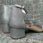 Sugar Noelle Low Block Heel Dress Ankle Strap Sandal in Silver Glitter Mesh Size 11 Photo 4