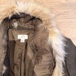 Loft Gray Wool Blazer Sz 12 Faux Fur Collar Tailored Jacket Photo 2