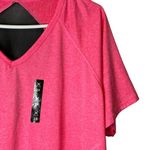 Game Time Activewear Shirt Pink Black Mesh Short Sleeve V Neck Size 2X‎ NWT Photo 4