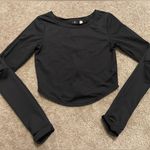 Free People Women’s  FP Movement Ribbed Back Zip Long Sleeve Crop Top Black Sz S Photo 0