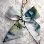 New Weave Bowknot Pendant Bag Charm Soft Silk Scarf Keychain Fashion Charm Green Photo 0