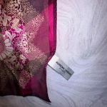 Adrienne Landau  Silk Scarf Square Large Purple Black Gold  Metallic Photo 3