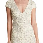 Dress the Population Zoe Cream Ivory Flower Bride Embellished Dress S Mini Bodycon Bridal Photo 4