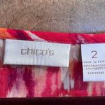 Chico's  red yellow & orange abstract print sleeveless top Women Large Photo 2